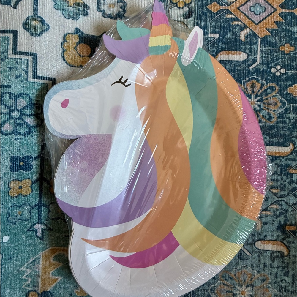 Rainbow Unicorn Party Plates 30 plates